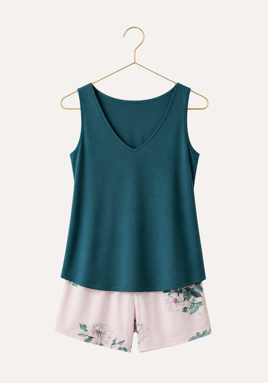 Short Set: Sleeveless Top And Shorts (Viscose Lycra)