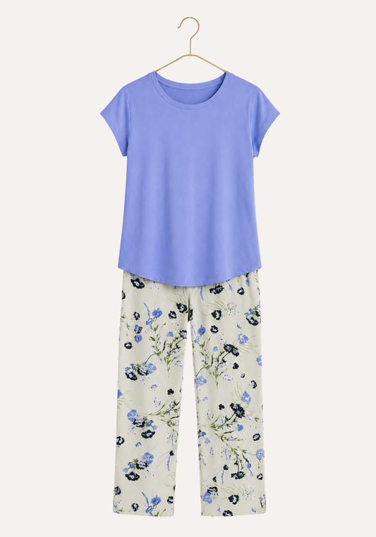 Pajamas: Short Sleeve Top And Pants (Viscose Lycra)