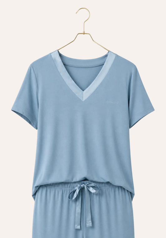 Pajamas: Short Sleeve Top And Pants (Viscose Lycra)