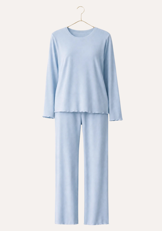 Long Sleeve Fully Plain Pajamas (Pes Vis Els)