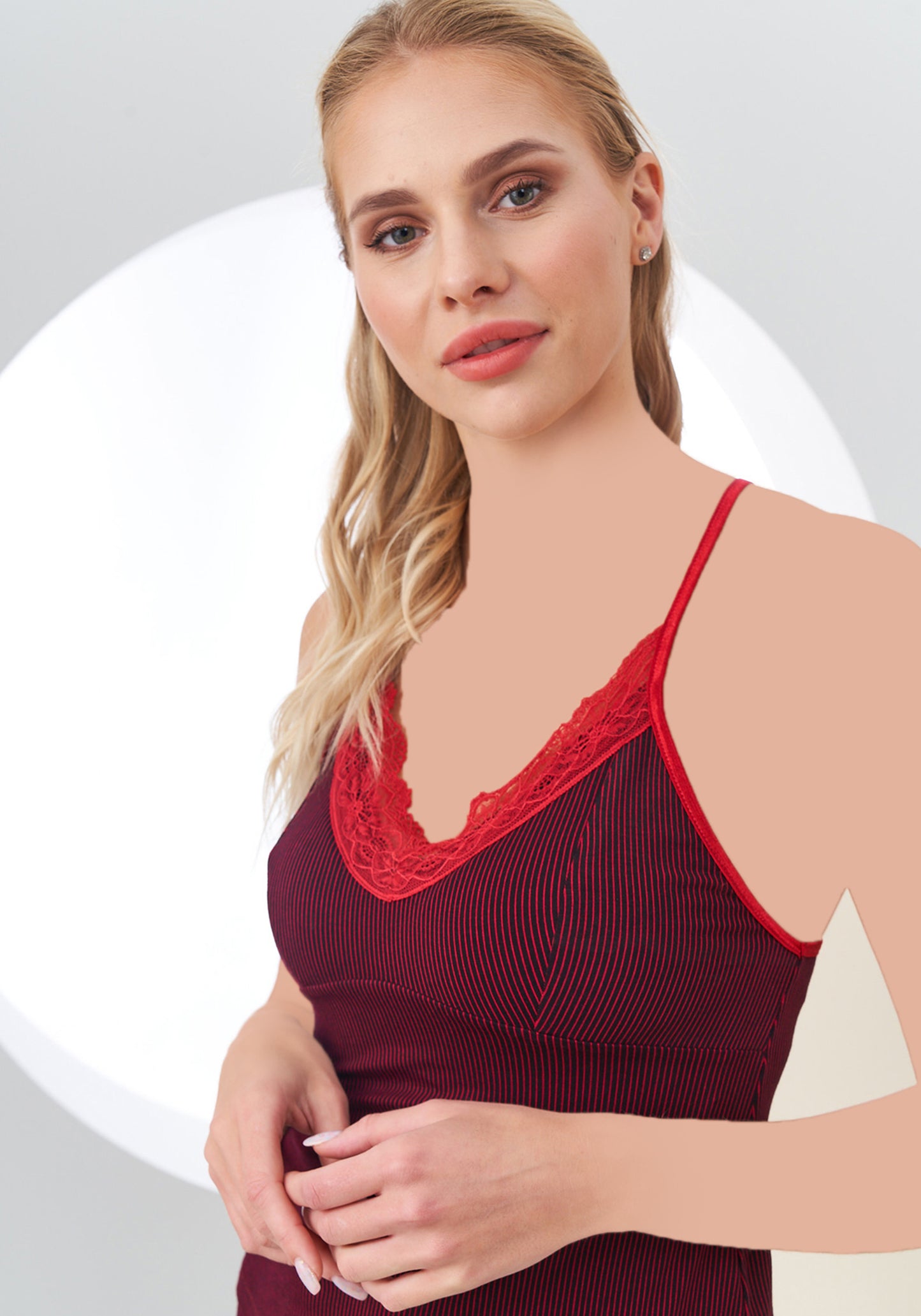 طقم شورت مخطط بدون أكمام من S&L