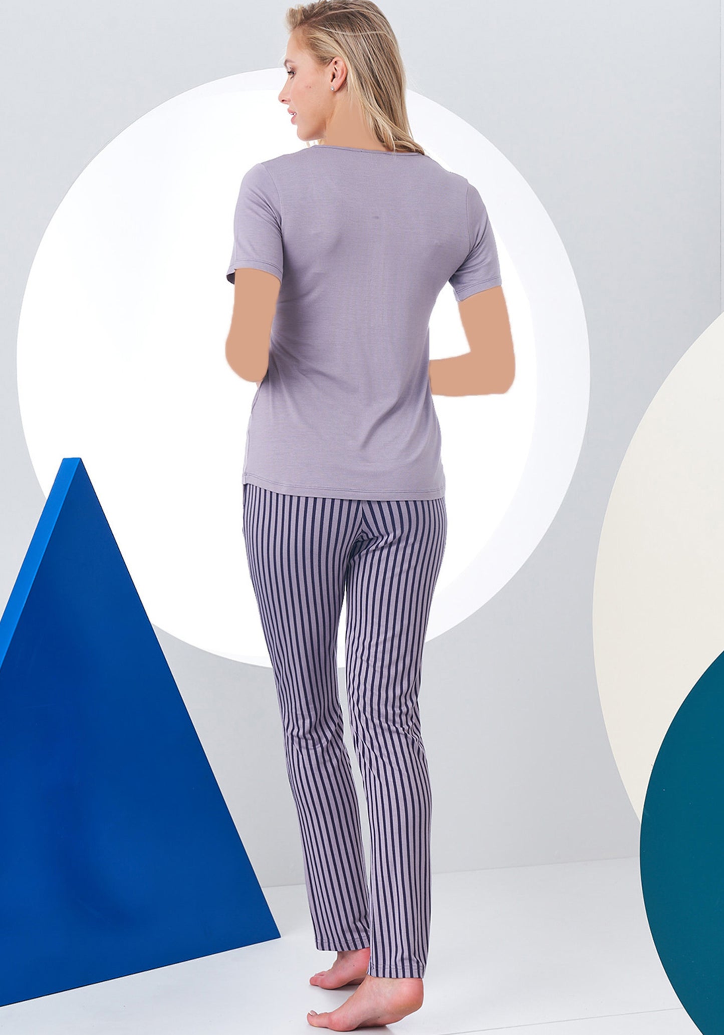 S&L Short Sleeve Striped Pajama