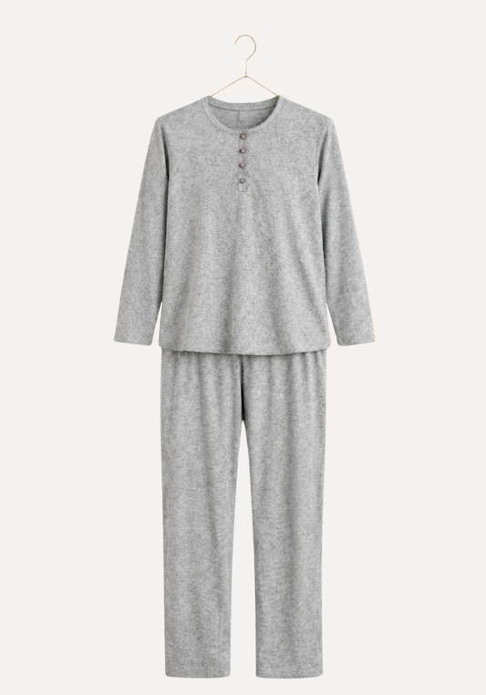 Round Neck Long Sleeve Top Pajamas (Vis Pes Els)