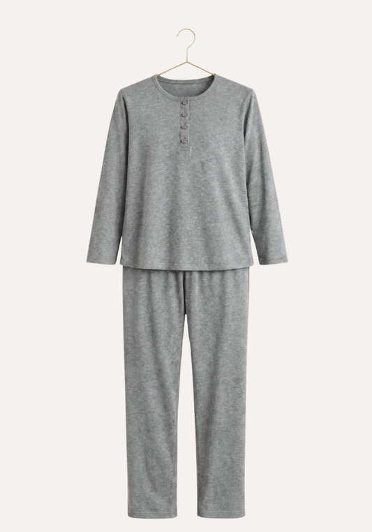 Round Neck Long Sleeve Top Pajamas (Vis Els)