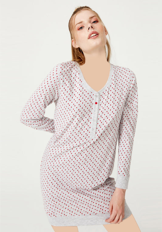 قميص نوم بأكمام طويلة من S&L