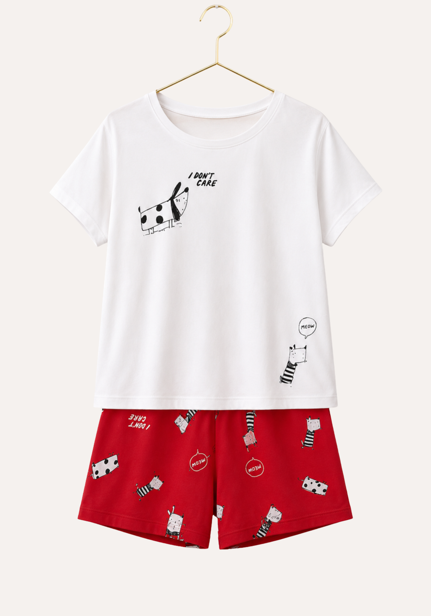 Cotton Short Sleeve Top And Short Set