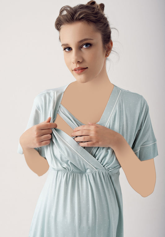 بيجامة أمومة بأكمام قصيرة