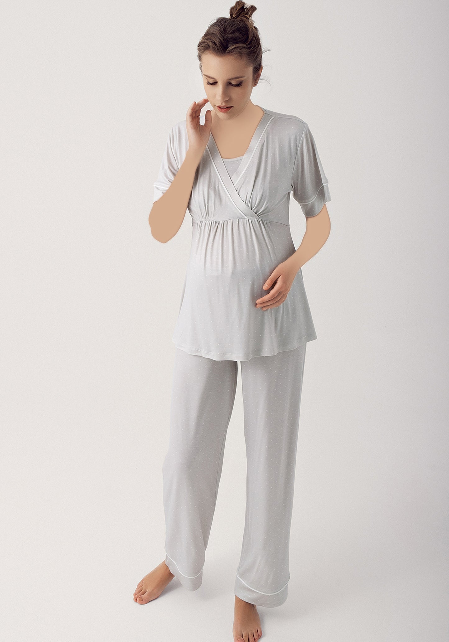 بيجامة أمومة بأكمام قصيرة