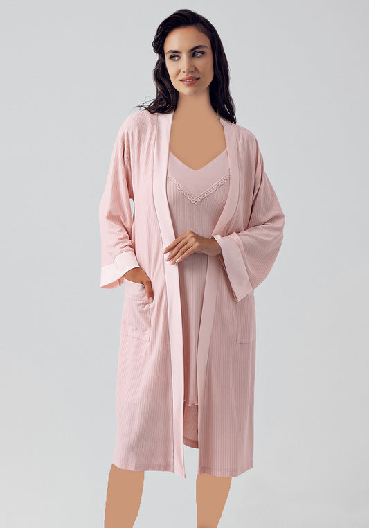 طقم رداء نوم من قطعتين من S&L فيسكوز