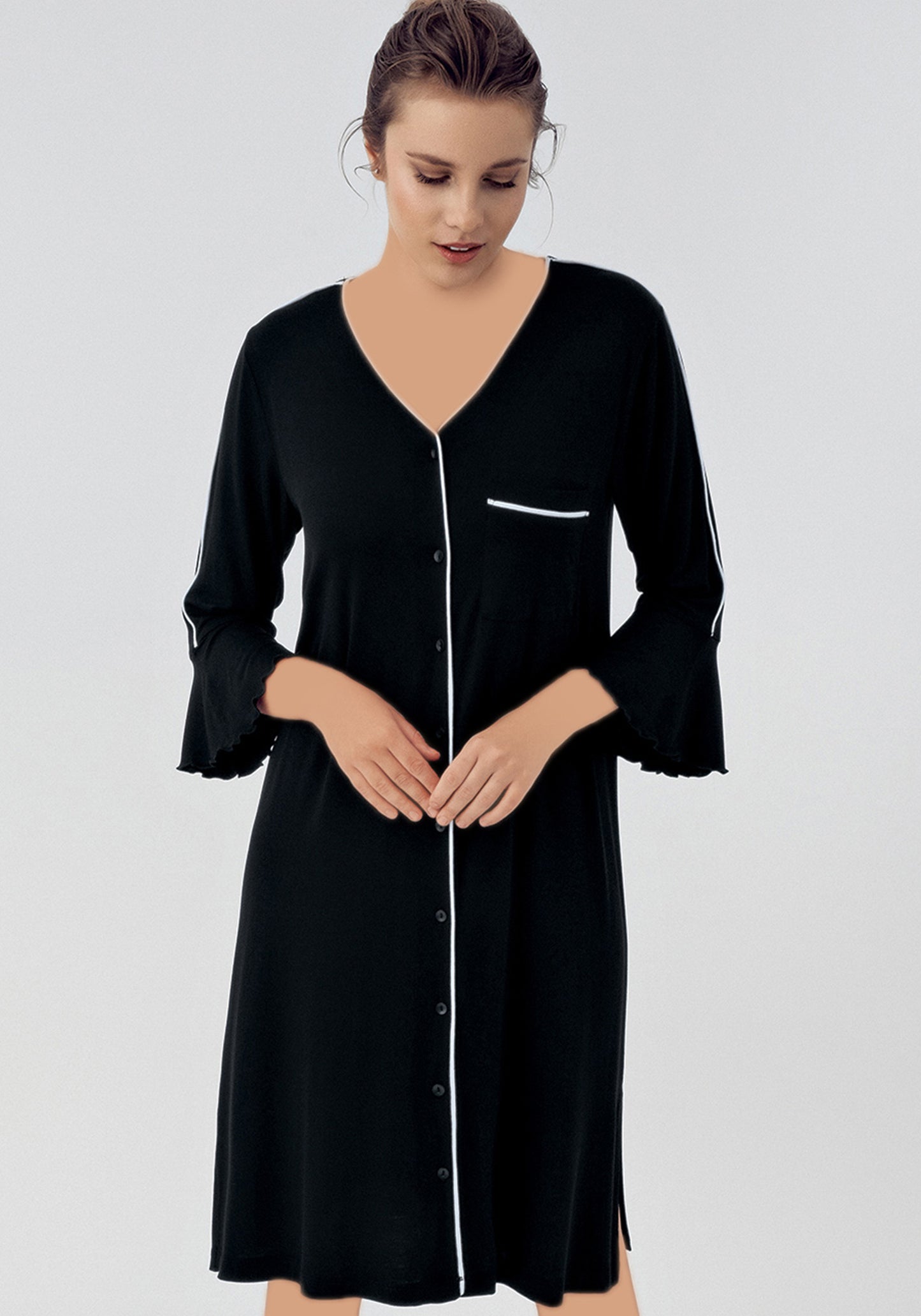 قميص نوم للأمومة بأزرار