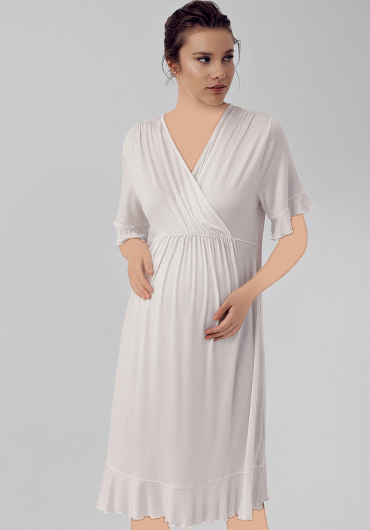 قميص نوم قصير الأكمام للأمهات