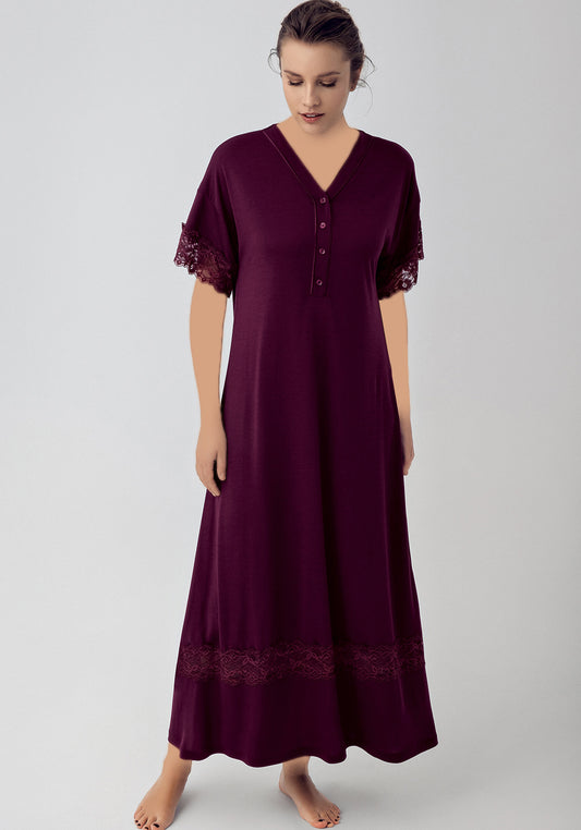 Maternal Short Sleeve Long Nighty