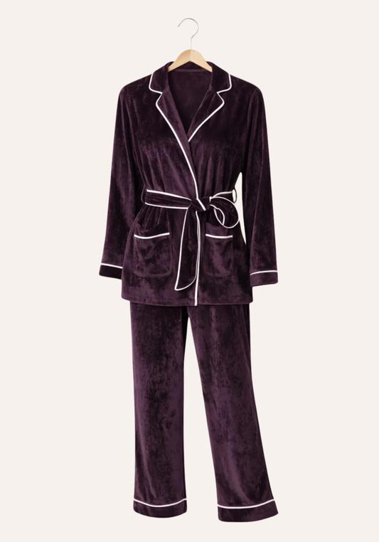 Velour Robe Top Pajamas