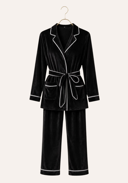 Velour Robe Top Pajamas