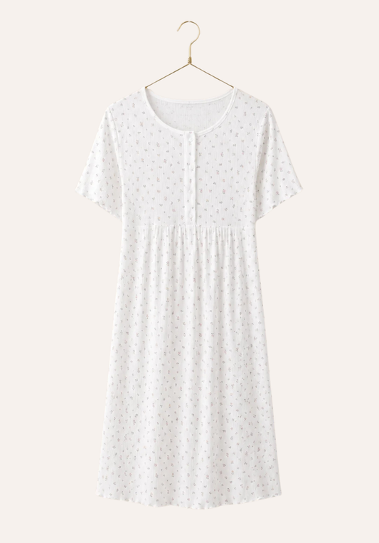 Plain Short Sleeve Long Nighty