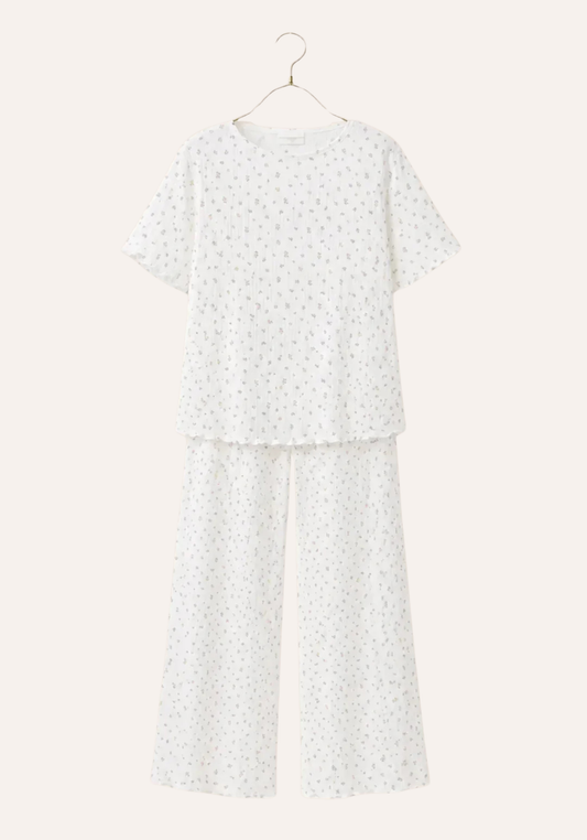 Cotton (100%) Floral Print Short Sleeves Pajamas
