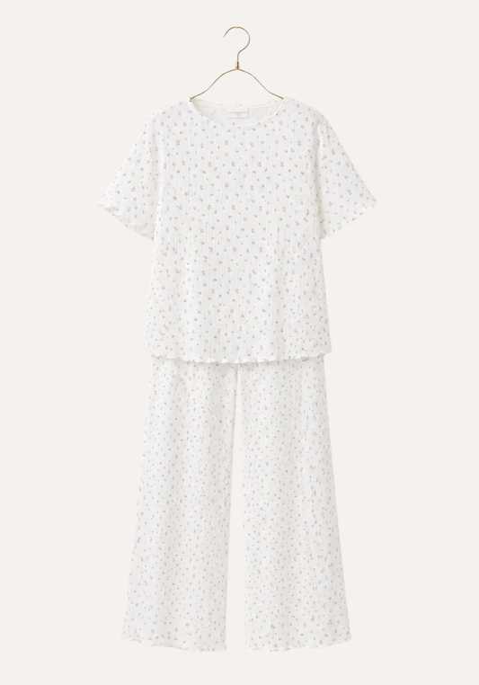 Cotton (100%) Floral Print Short Sleeves Pajamas