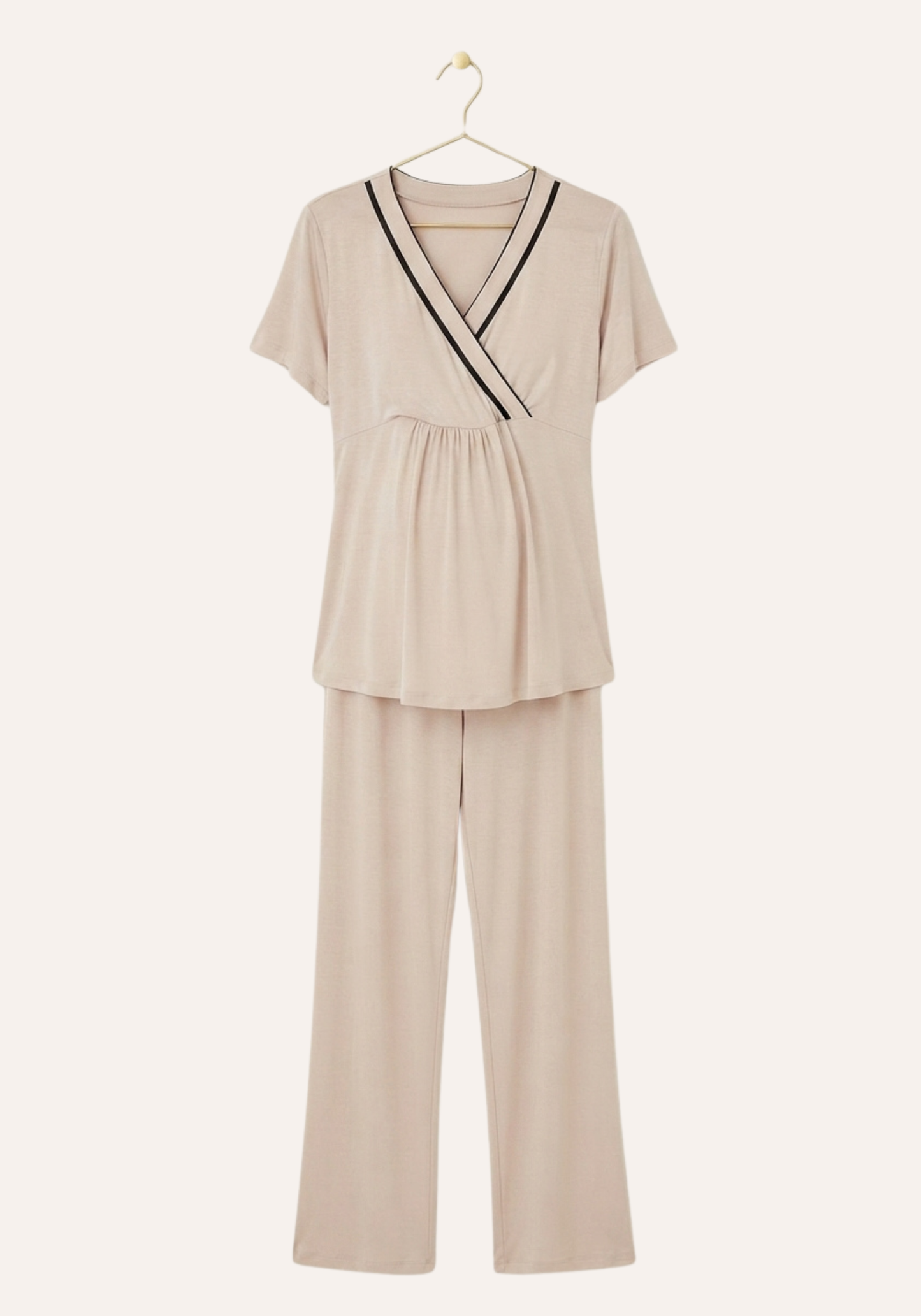 Short Sleeve Pajamas And Long Sleeve Robe Set