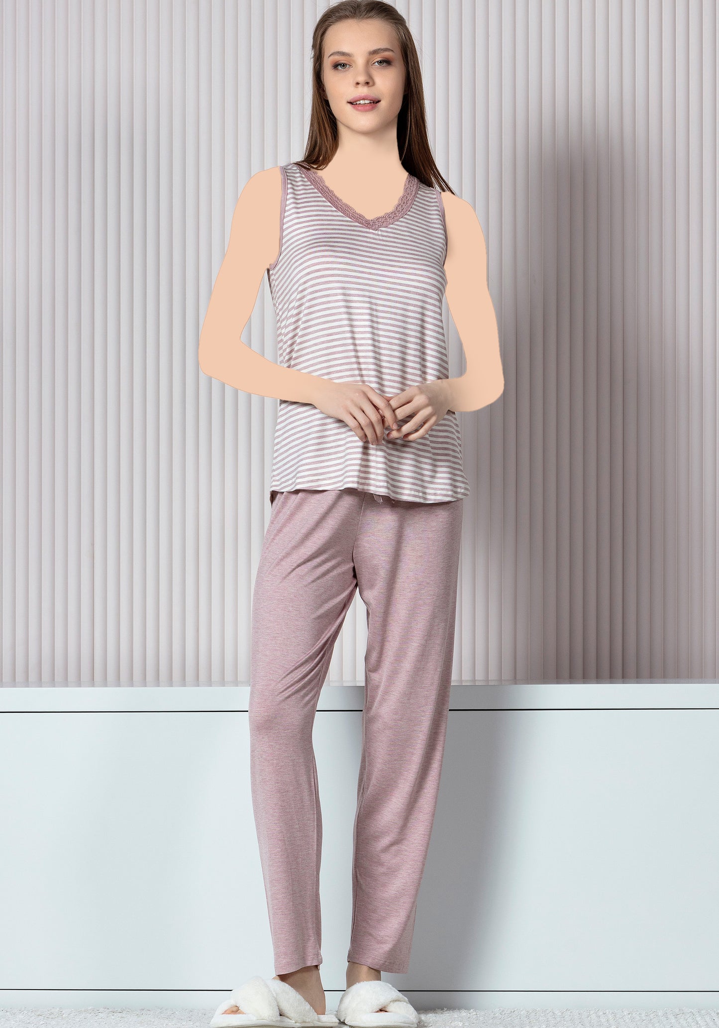 S&L Striped Sleeveless Pajama