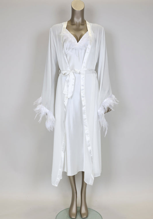 LNGR Bridal 2 Piece Satin Robe Set