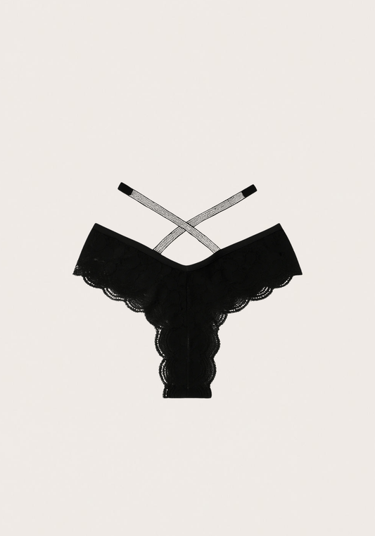 Front Back X-Strap V-Lace Panties