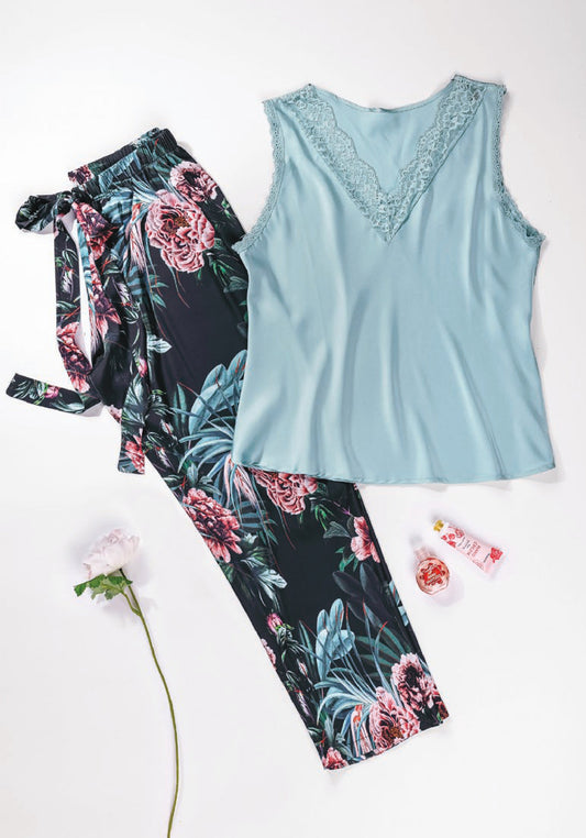 LNGR Sleeveless Satin Pajama