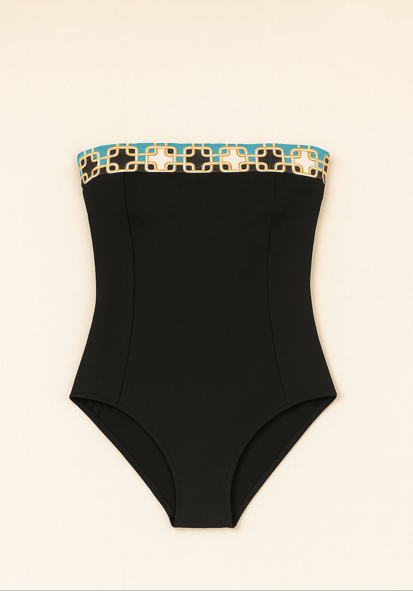 OCC Black Green Strapless Swimming Bodysuit
