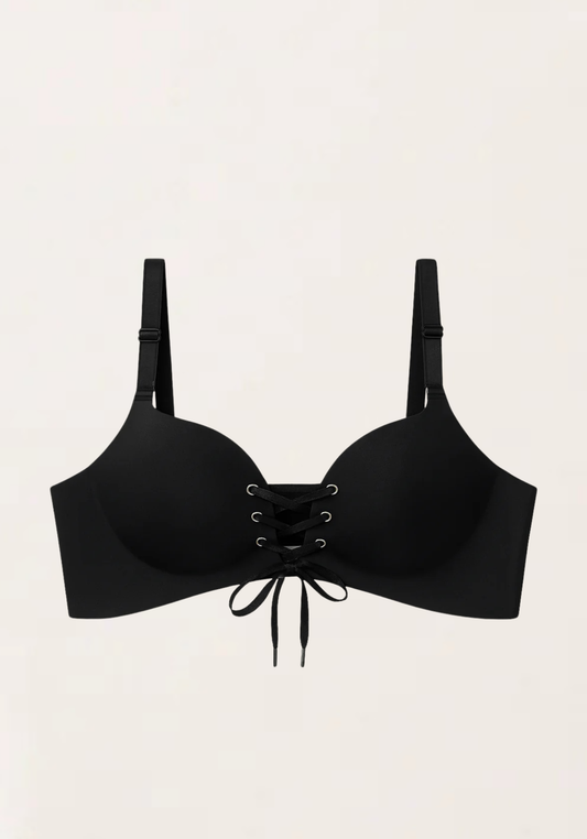 Double Filled Lace-Up Bra