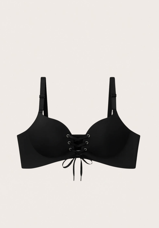 Double Filled Lace-Up Bra