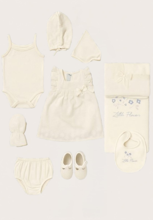 Baby Set Of 10: Romer, Top Pant, Undershirt, Banner, Cap, Blanket, Gloves, Robe, Towel