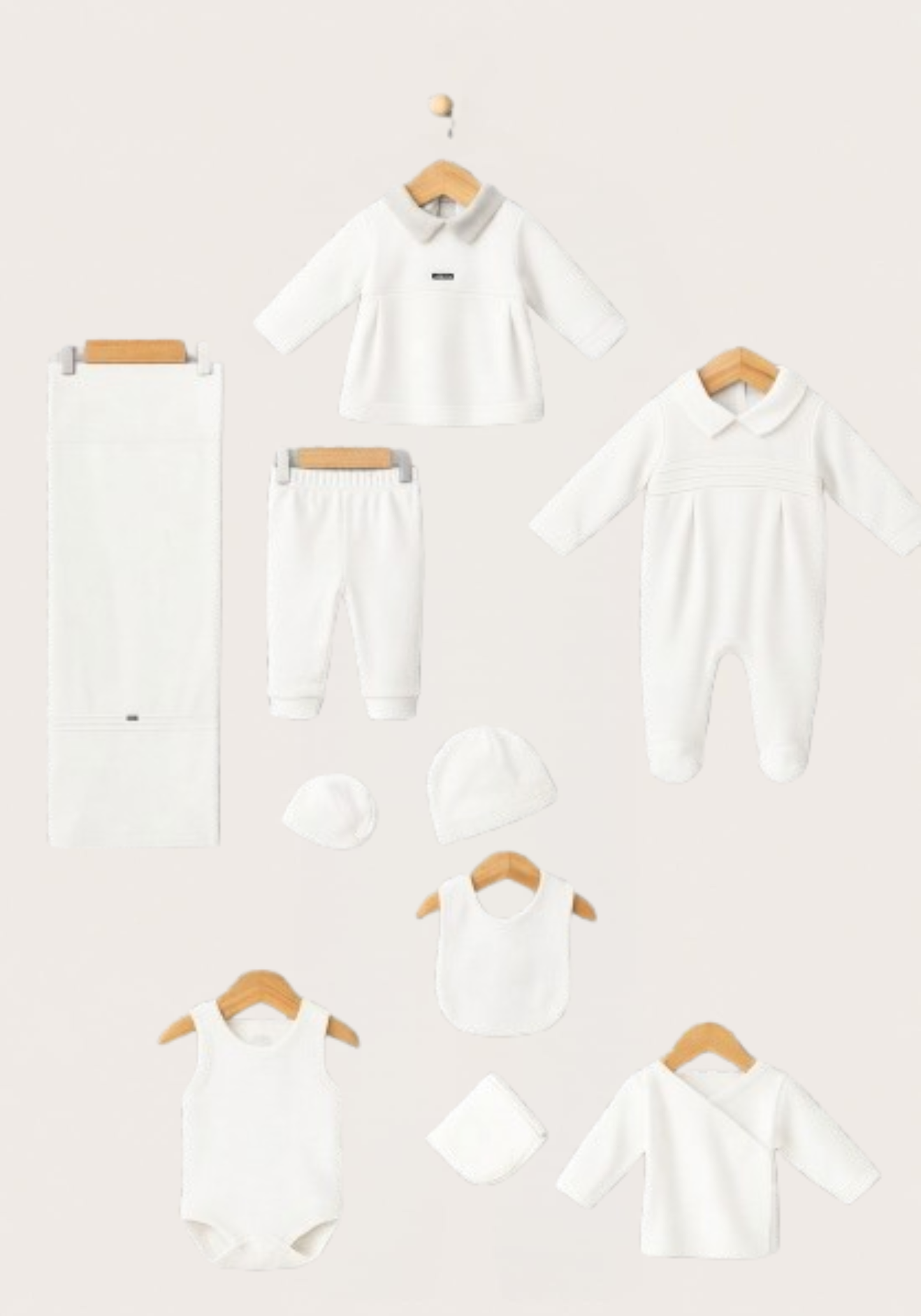 Baby Set Of 10: Romer, Top Pant, Undershirt, Banner, Cap, Blanket, Gloves, Robe, Towel