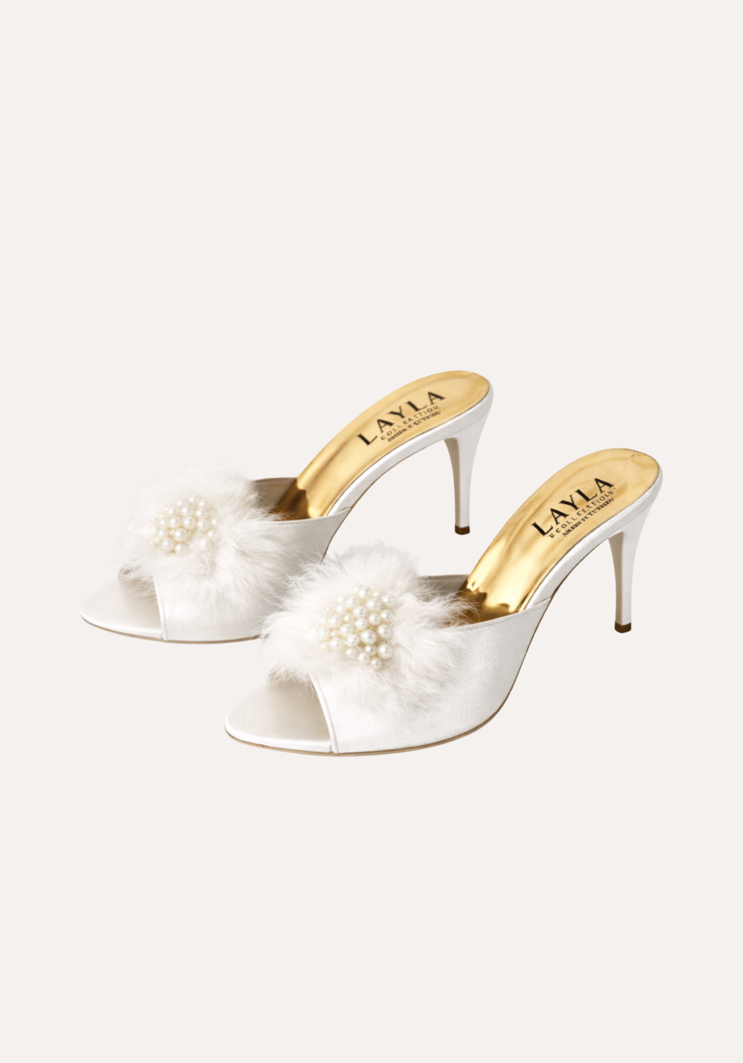 12Cm Heel With Applique And Furr Slippers