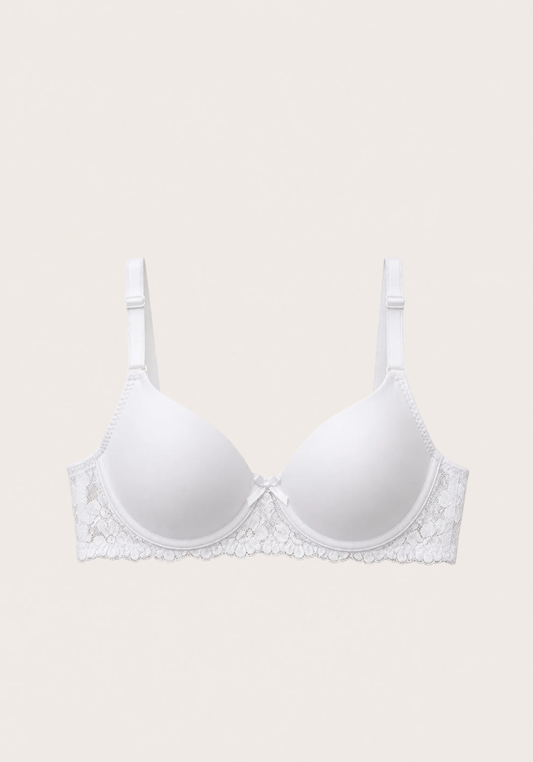 Basic Bra: Daily Padded Bra With Dantel Under The Cups