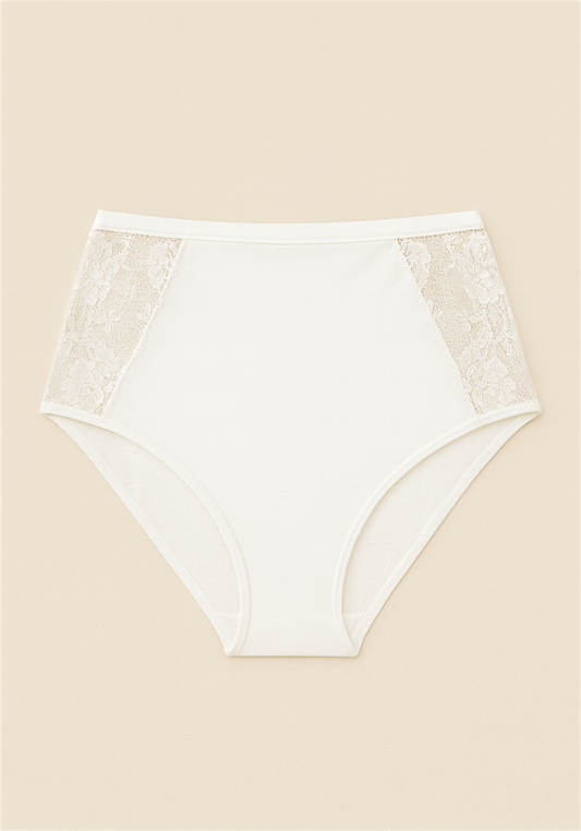 Cotton Lace Hi Waist Panties