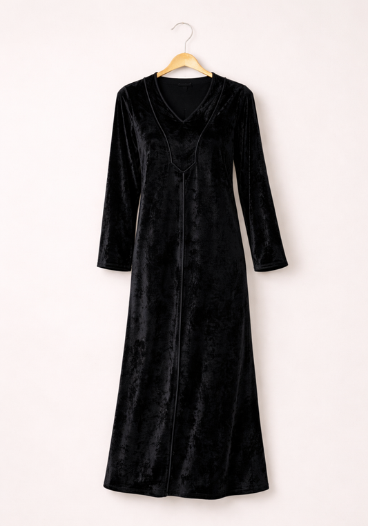 Velour Long Sleeve Long Nighty