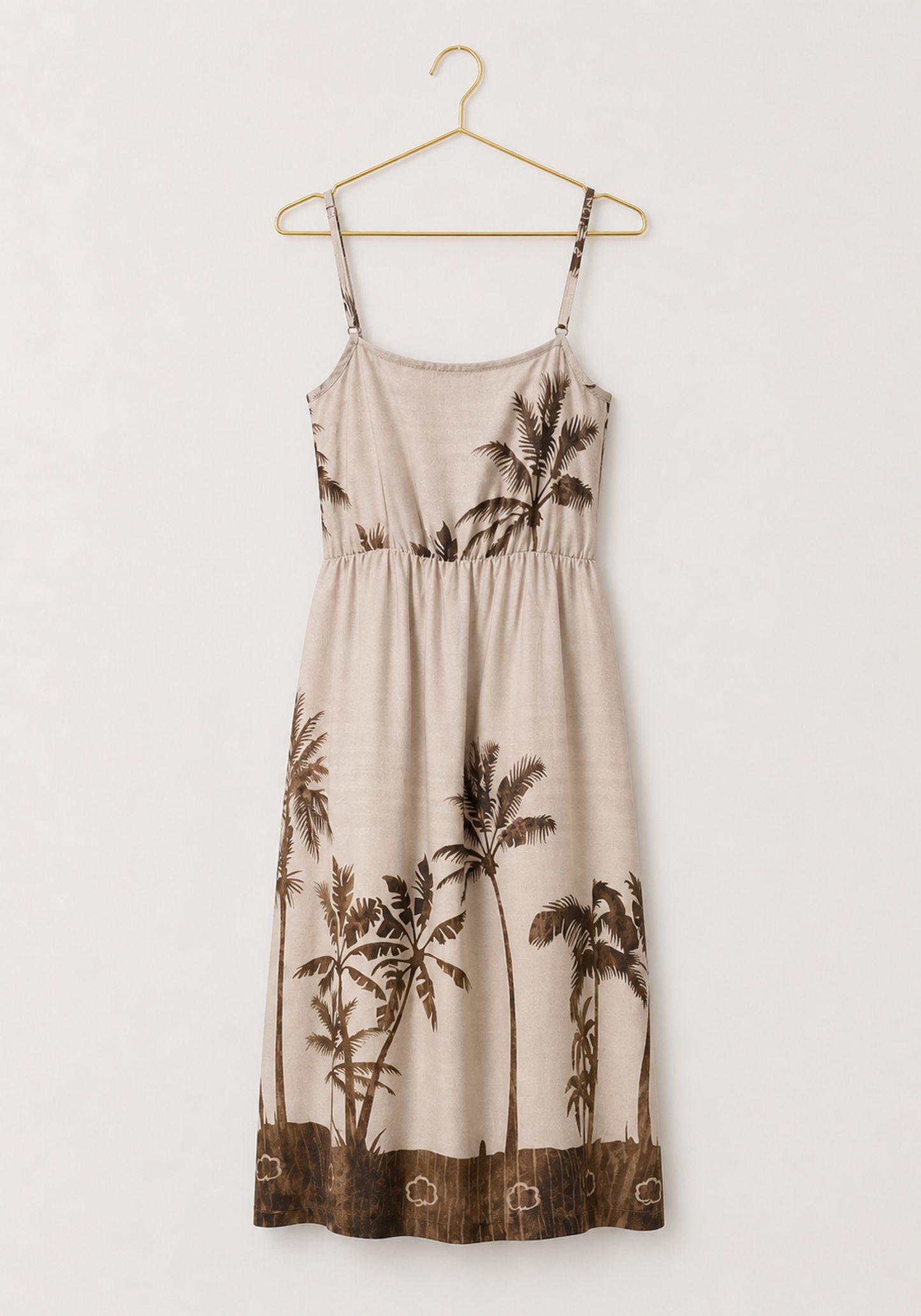 Dress: Printed Shoulder Strap Button Dress (100% Viscose)