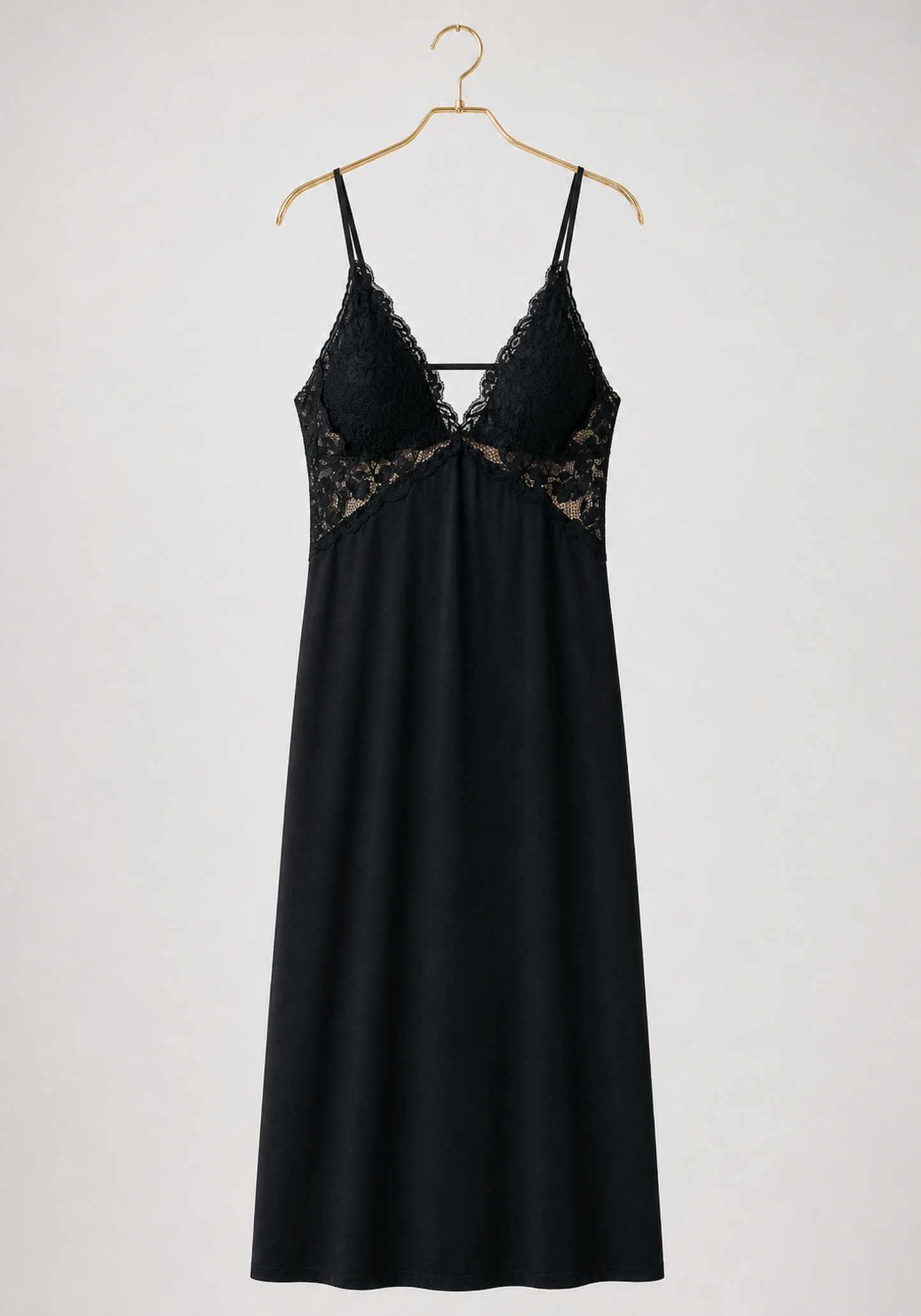 Robe Set: Shoulder Strap Long Nighty With Lace Details (Viscose Lycra) And Long Robe (100% Viscose)