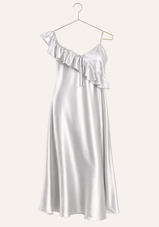 Satin Sleeveless Long Gown