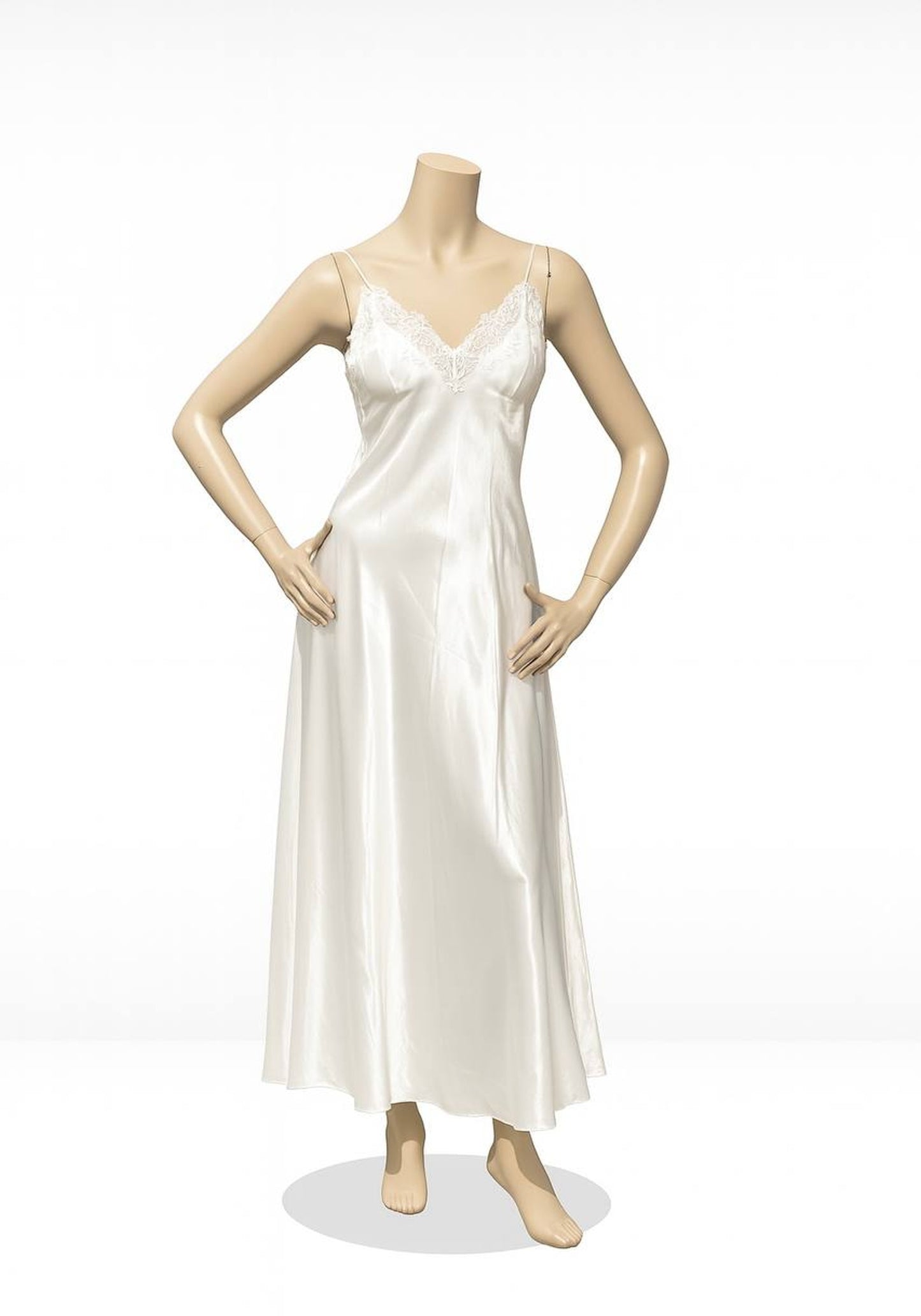 Bridal Long Night Gown And Robe Set With Lace