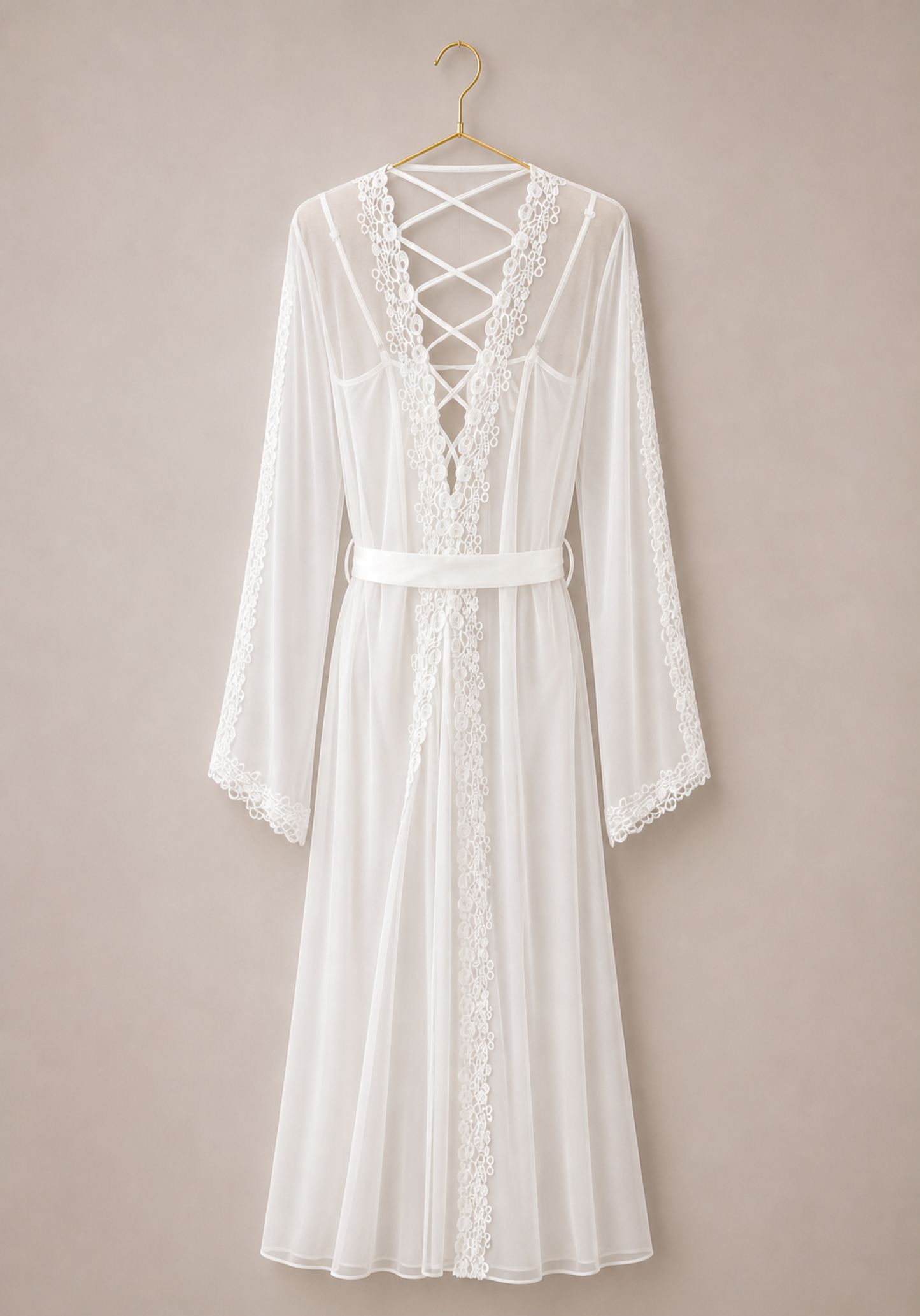 Bridal Satin Long Robe Set