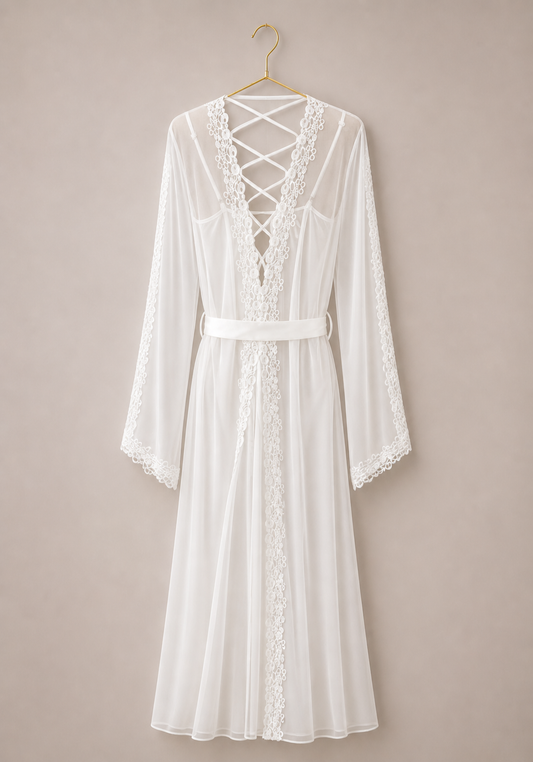 Bridal Satin Long Robe Set