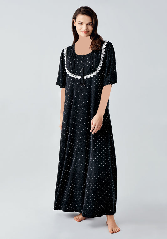 Maternal Short Sleeve Long Nighty