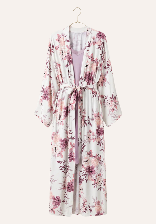 Robe Set: Shoulder Strap Short Nighty (Viscose Lycra) And Long Robe (100% Viscose)