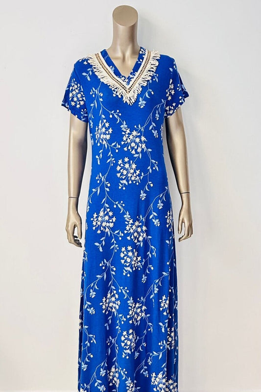 فستان S&L طويل بأكمام قصيرة