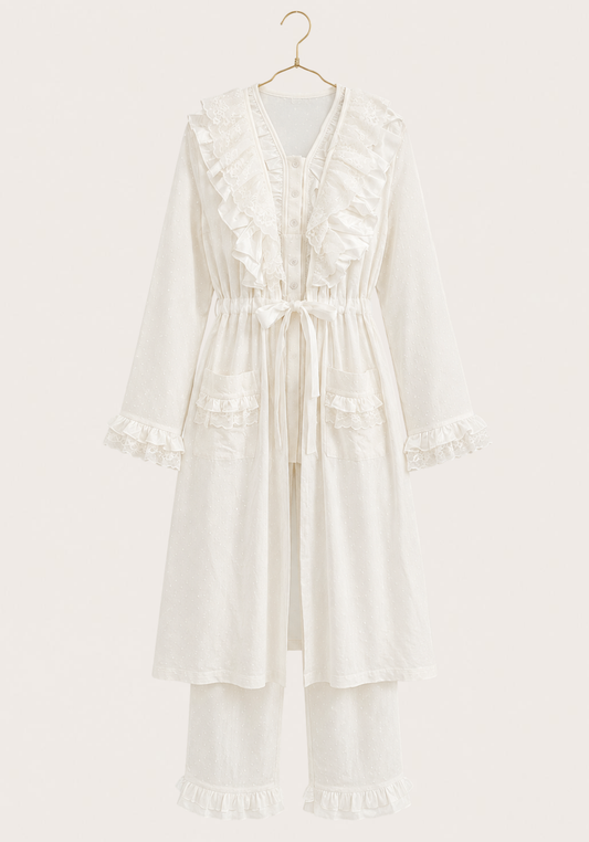 Maternal 3 Pieces Set : Pajamas With Robe