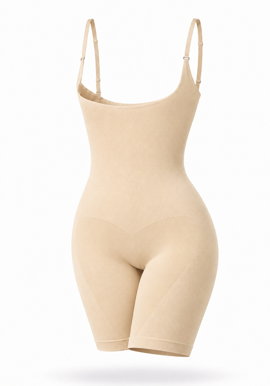 Thin Shoulder Strap Bra-Less Full Body Long Short Suit Shaper