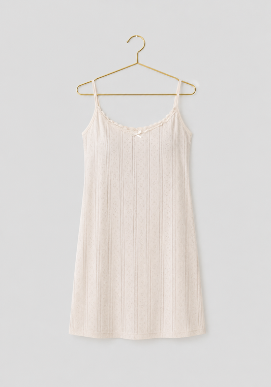 S&L Shoulder Strap Cotton Short Nighty