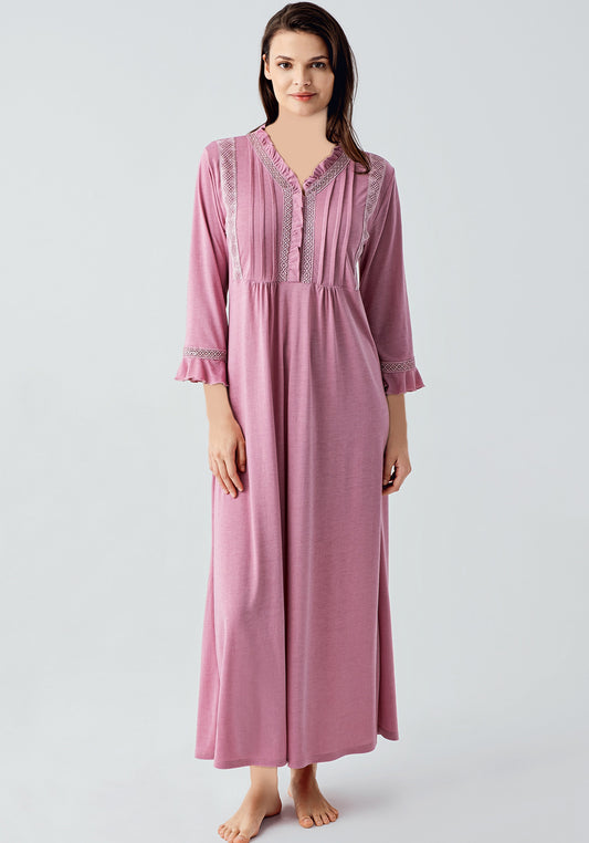 Plus Size Short Sleeve Long Gown