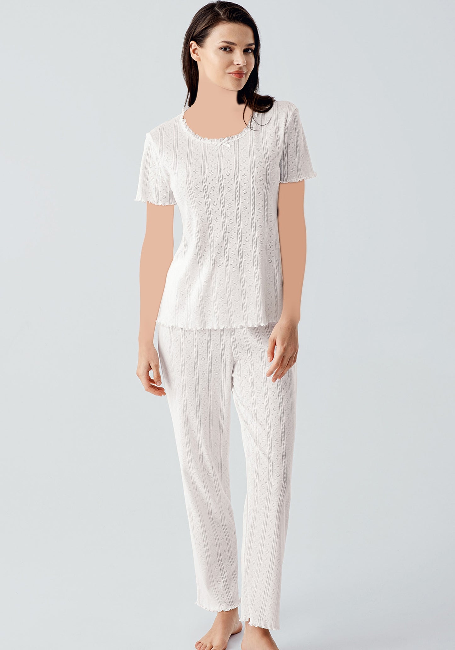 بيجامة قطنية بأكمام قصيرة من S&L