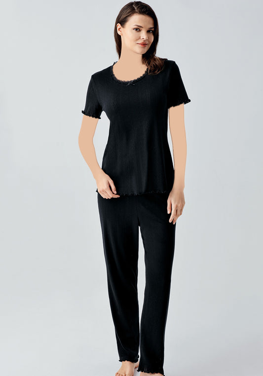 بيجامة قطنية بأكمام قصيرة من S&L